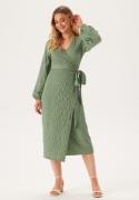 BUBBLEROOM Structure Wrap Dress Dusty green XL