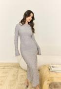 BUBBLEROOM Structure Long Sleeve Midi Dress Light grey XS