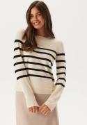 VERO MODA Vmsaba Plain Ls O-neck Pullove Birch Stripes:w Black M