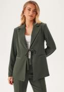 BUBBLEROOM Front Tie Structured Blazer Dark green 36