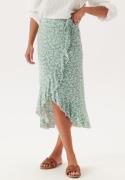 Happy Holly Selima Frill Wrap Skirt Green/Floral 40/42