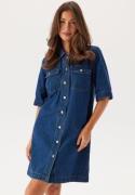 ONLY Onlbelle S/S BUTTON DRESS DNM  Dark Blue Denim XL