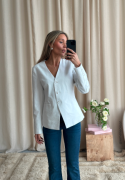 BUBBLEROOM V-neck Shaped Blazer Offwhite 38