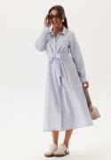 Happy Holly Tie Detail Cotton Shirt Dress Blue/Striped 44/46