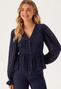 BUBBLEROOM Broderie Anglaise Blouse Dark blue 36