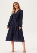 BUBBLEROOM Broderie Anglaise Midi Dress Dark blue 42