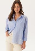 ONLY Onlnew Lina Grace Ls Emb Shirt Brunnera Blue Aop:bright White S