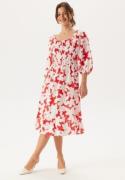 VERO MODA Vmdicthe 3/4 SQUARE CALF DRESS Fiery Red Aop:loa L