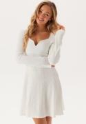 BUBBLEROOM Structured V-neck Skater Dress White XL