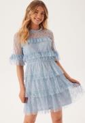 BUBBLEROOM Frill Lace Dress Dusty blue 40