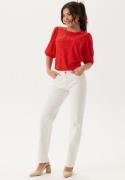 Happy Holly Broderie Anglaise Top Red 48/50