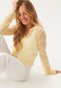 BUBBLEROOM Button Lace Cardigan Yellow XL