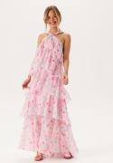 VERO MODA Vmfelicia Sl Ruffle Maxi Dress Pink Tulle Aop:flower Aop XL