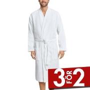 Schiesser Essentials Waffle and Terry Bathrobe Vit bomull Large Herr