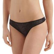 DKNY Trosor Modern Lace Trim Thong Svart nylon X-Large Dam