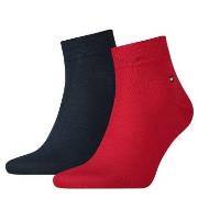 Tommy Hilfiger Strumpor 2P Men Quarter Sock Blå/Röd Strl 43/46 Herr