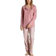 Calida Lovely Nights Pyjama Button Tab Rosa Mönstrad bomull X-Small Da...