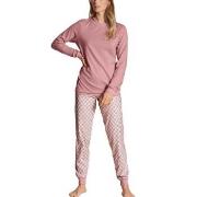 Calida Lovely Nights Pyjama With Cuff Rosa Mönstrad bomull Large Dam
