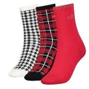 Calvin Klein Strumpor 3P Demi Crew Sock Gift Box Svart/Röd One Size Da...
