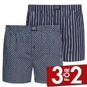 Jockey Kalsonger 2P Woven Boxer Shorts Marin bomull X-Large Herr