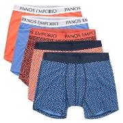 Panos Emporio Kalsonger 5P Bamboo Cotton Boxers Orange/Mörkblå X-Large...