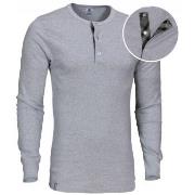 Dovre Organic Cotton Grand Dad Rib Shirt Grå ekologisk bomull Small He...