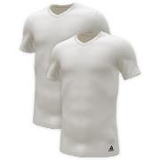 adidas 2P Active Flex Cotton 3 Stripes V-Neck T-Shirt Vit bomull X-Lar...
