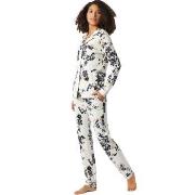 Schiesser Contemporary Nightwear Interlock Pyjama Svart/Vit 42 Dam