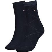 Tommy Hlfiger Women Graphic Argyle Sock Strumpor 2P Marin Strl 35/38 D...