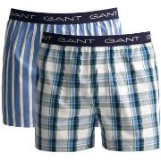 Gant Kalsonger 2P Cotton With Fly Boxer Shorts Vit/Marin bomull Medium...