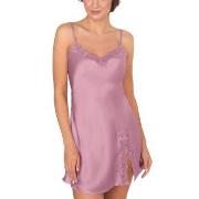 Lady Avenue Pure Silk Slip With Lace Rosa silke X-Large Dam