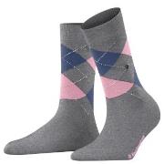 Burlington Strumpor Covent Garden Mercerised Cotton Sock Grå/Rosa Strl...