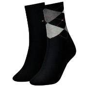 Tommy Hilfiger Strumpor 2P Check Sock Svart Strl 39/42 Herr