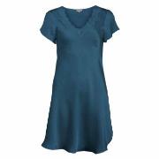 Lady Avenue Pure Silk Nightgown With Lace Petrol silke Large Dam