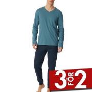 Schiesser Casual Essentials Long Sleeve Pyjamas Marin/Blå bomull 52 He...