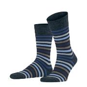 Falke Strumpor Stripe Socks Marin/Blå Strl 47/50 Herr