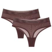 Triumph Trosor 2P Tempting Sheer Highwaist String Mörkbrun polyester S...