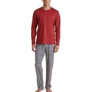 Calida Relax Streamline Long Pyjama Röd Mönstrad bomull Large Herr