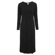 Damella Bamboo Plain Long Sleeve Nightdress Svart Bambu Large Dam