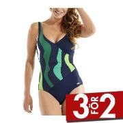 Damella Julia Basic Swimsuit Blå/Grön 40 Dam