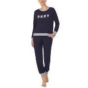 DKNY New Signature Long Sleeve Top and Jogger PJ Marin X-Large Dam