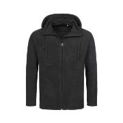 Stedman Hooded Fleece Jacket For Men Svart polyester Small Herr