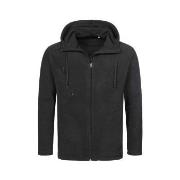 Stedman Hooded Fleece Jacket For Men Svart polyester Medium Herr