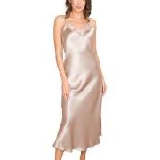 Lady Avenue Pure Silk Long Nightgown With Lace Pärlvit silke XX-Large ...