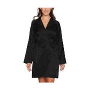 Lady Avenue Satin Short Kimono Svart X-Small Dam