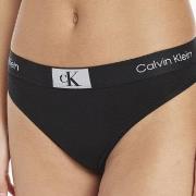 Calvin Klein Trosor 2P CK96 Cotton Thong Svart bomull Small Dam