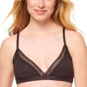 Sloggi BH GO Ribbed Lace Bralette Svart bomull Large Dam