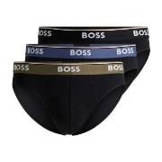 BOSS Kalsonger 3P Power Brief Svart/brun bomull Large Herr