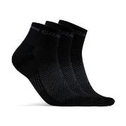 Craft Strumpor 3P Core Dry Mid Socks Svart nylon Strl 40/42