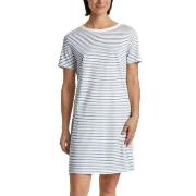 Calida Cotton Stripes Shortsleeve Nightdress Ljusblå Randig bomull Lar...